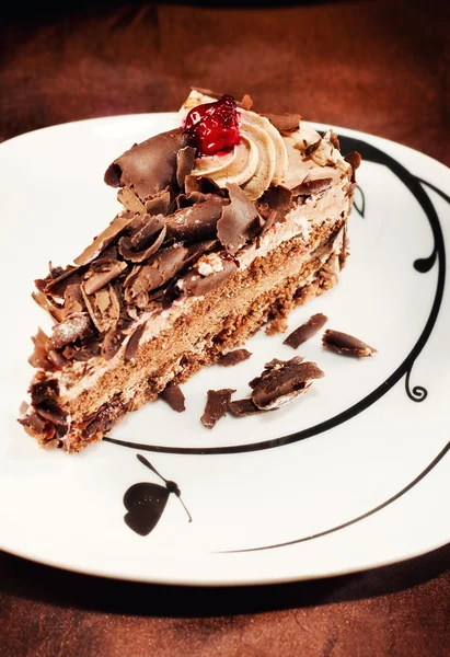 美味的巧克力蛋糕 (浅景深) — 图库照片