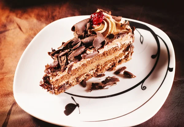 Gâteau au chocolat savoureux (dof peu profond ) — Photo