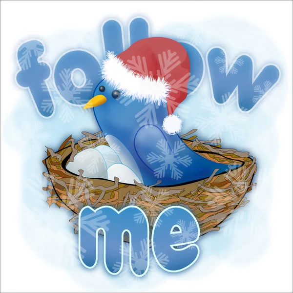 stock image Twitter bird on а blue background