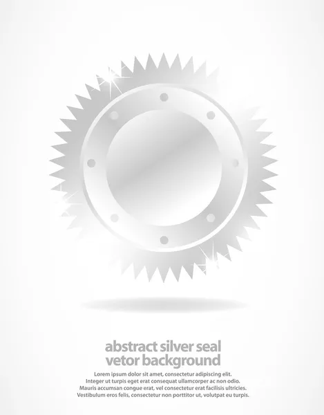 Abstract illustration of silver seal — Stock Vector