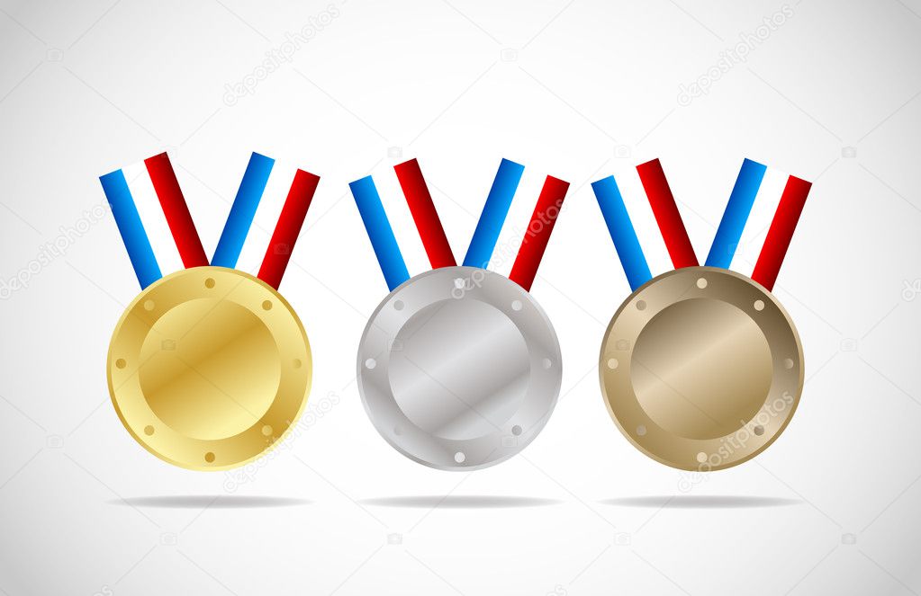 Gold,silver and bronze medals
