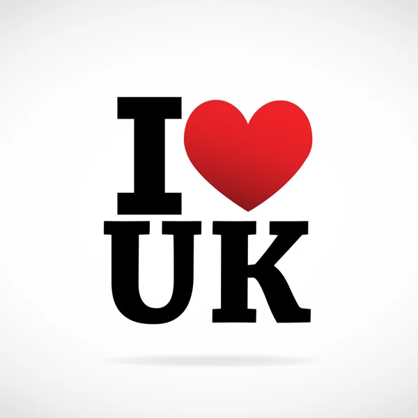 Ik hou van Verenigd Koninkrijk. — Stockvector