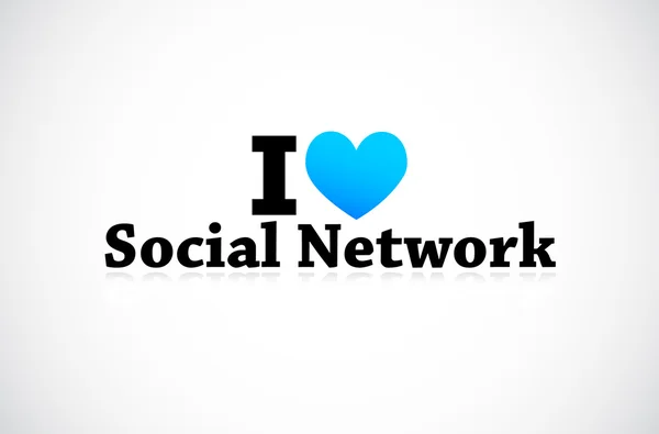 Me encanta Social Network — Archivo Imágenes Vectoriales