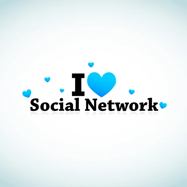 I Love Social Network — Stock Vector