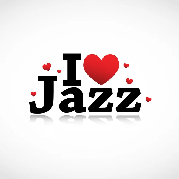 Ik hou van jazz pictogram — Stockvector