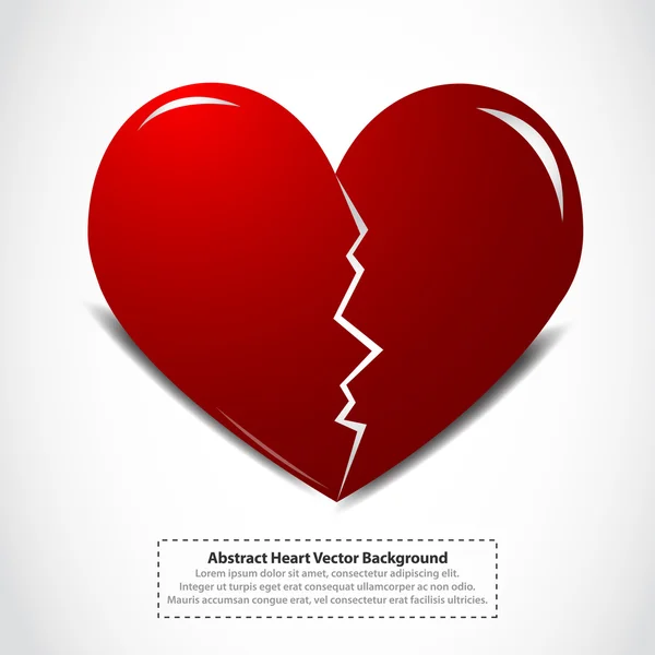 Coeur brisé rouge — Image vectorielle