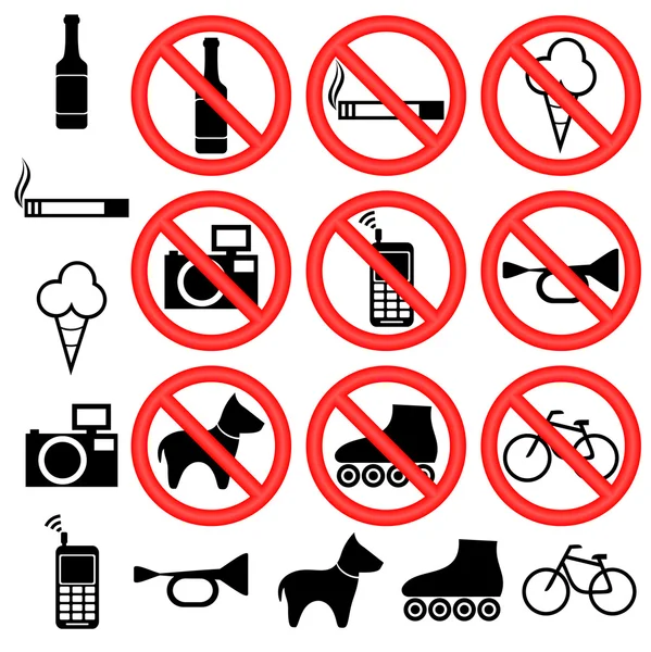 Prohibitory signs. — Stock Vector