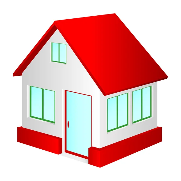 Casa com telhado vermelho. — Vetor de Stock