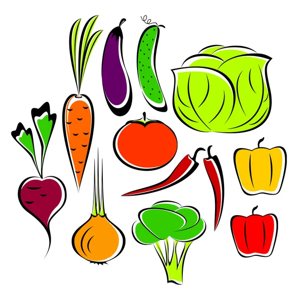 Différents légumes . — Image vectorielle