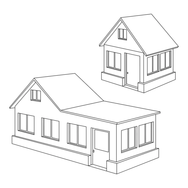 stock vector Apartment house contour.