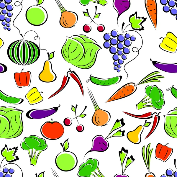 Овочі та фрукти . — стоковий вектор