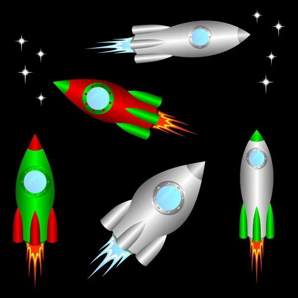 Cohetes espaciales . — Vector de stock