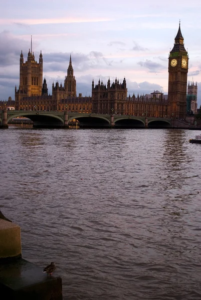 Big ben zonsondergang Londen uk — Stockfoto