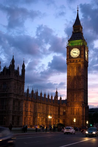 Big ben v západu slunce Londýn Velká Británie — Stock fotografie