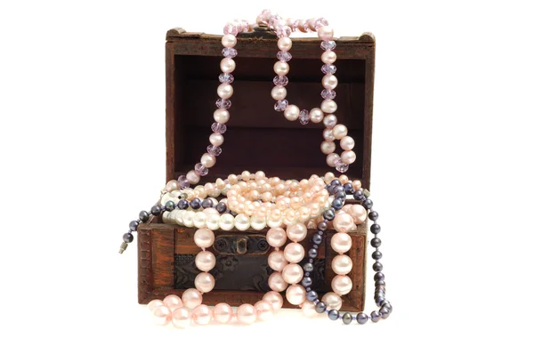 Caixa do tesouro com jóias — Fotografia de Stock