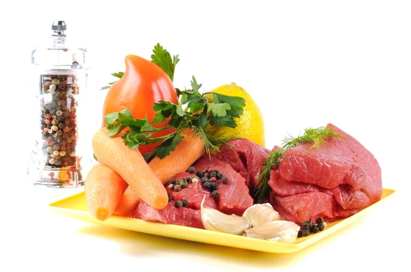 Fresh vegetables and beef — Stock Photo, Image