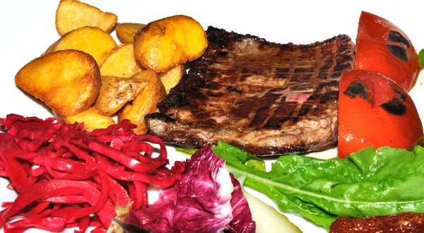 Steak a vegatables — Stock fotografie