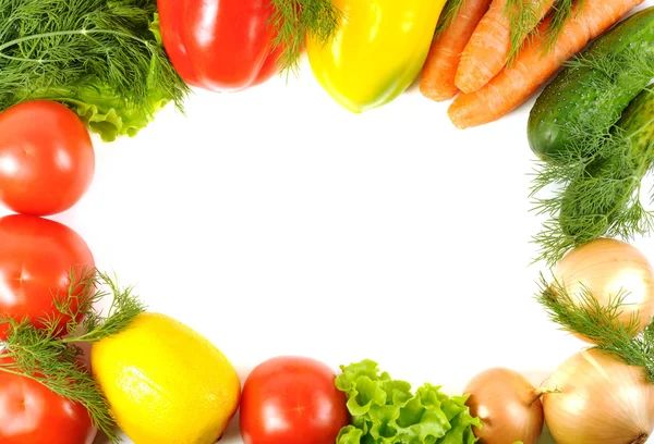Färska grönsaker ram — Stockfoto