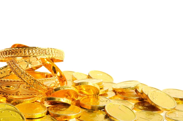 Un sacco di monete d'oro — Foto Stock