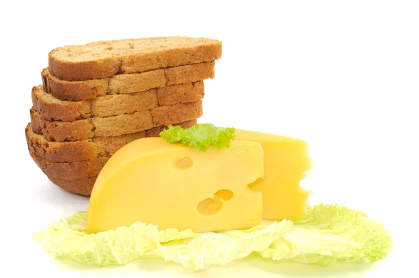 Peynir ve ekmek — Stok fotoğraf