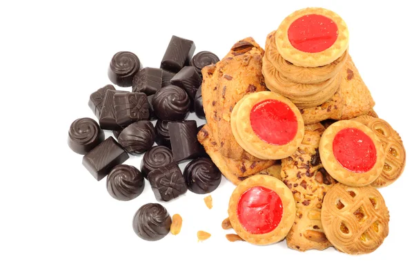 Ciasteczka i czekoladki — Zdjęcie stockowe