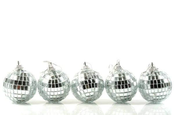 Vánoční stříbrné koule — Stock fotografie