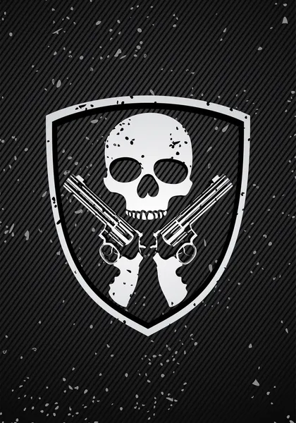 Skull badge — Stock Vector