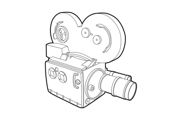 Gammal filmkamera — Stock vektor