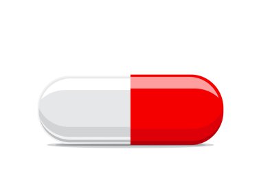 Close up pill on white background clipart