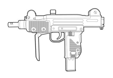 Outline uzi clipart