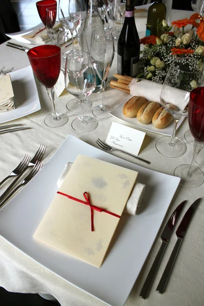 Decorated table at the restaurant — Stock Photo, Image