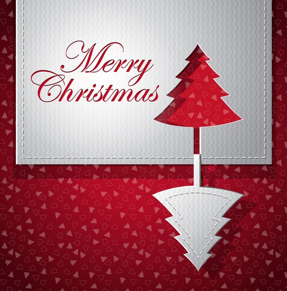 Carte de voeux à la mode de Noël - couleur argent et rouge — Image vectorielle