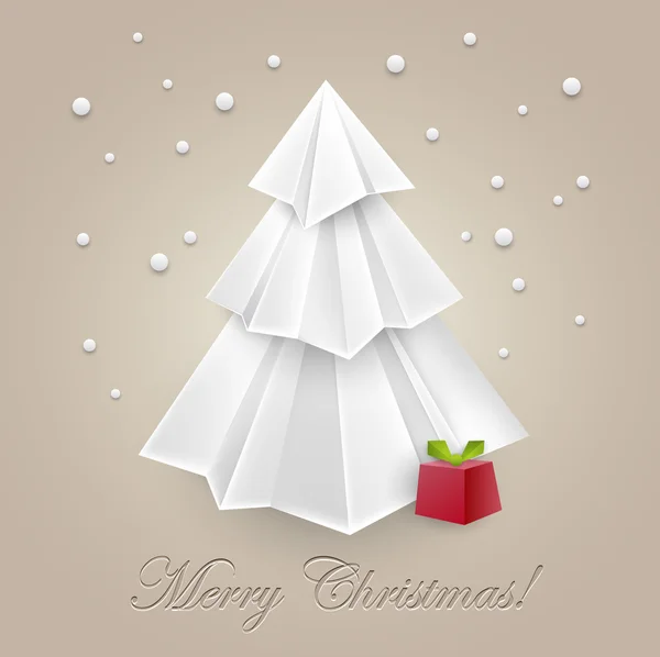 Vektor-Origami-Weihnachtsbaum — Stockvektor