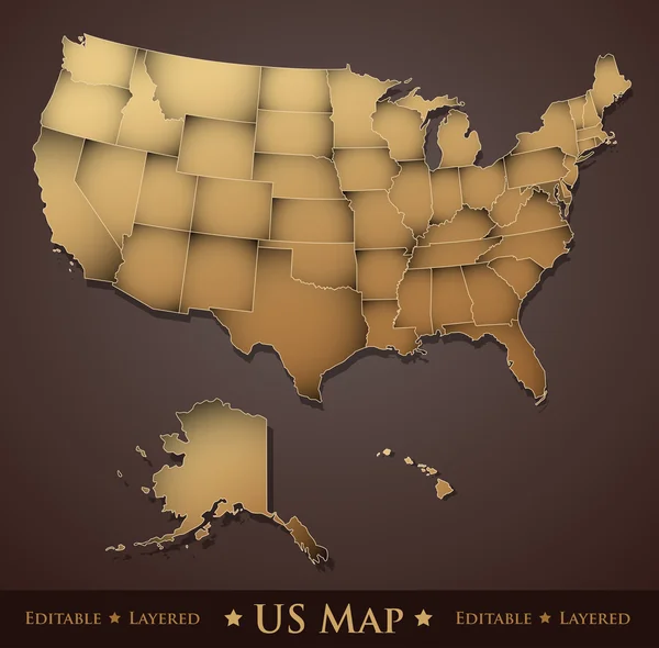 Amerikan Haritası — Stok Vektör