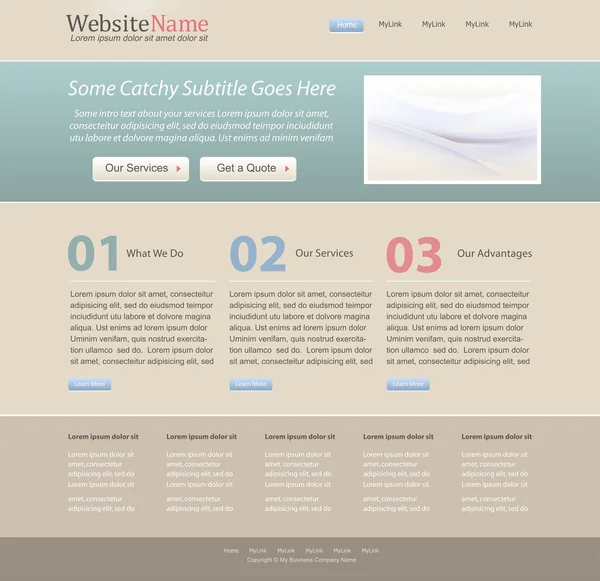 Modello di design del sito web modificabile — Vettoriale Stock