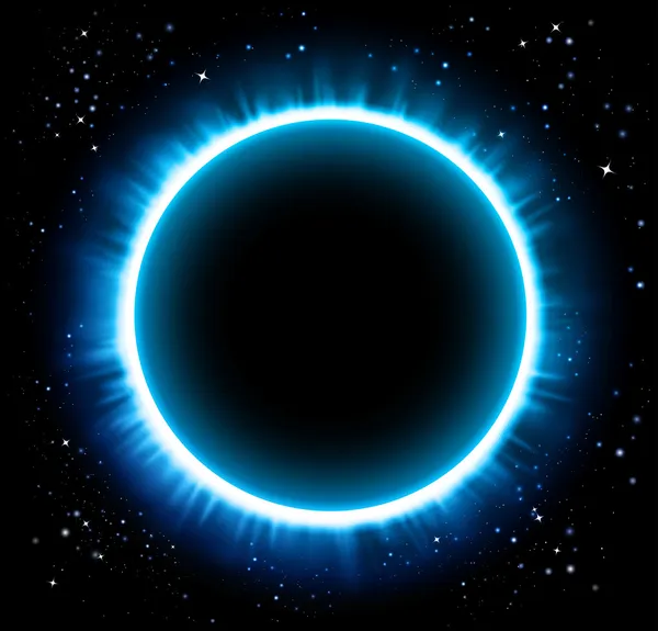 Eclipse achtergrond in een blauw licht — Stockvector