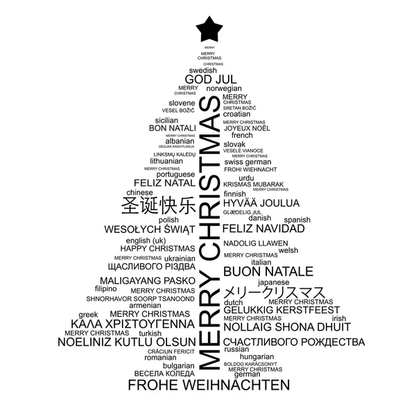 Christmas tree typographic composition — Stock Vector