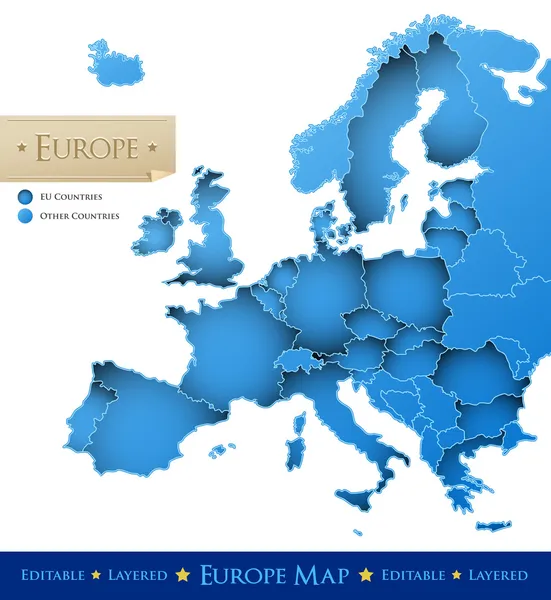 ヨーロッパのベクトル地図 — ストックベクタ