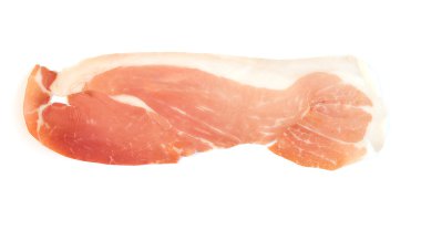 İtalyan mutfağı - gurme prosciutto. beyaz izole jambon