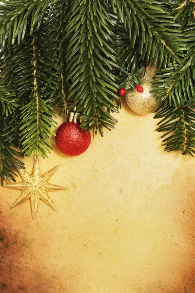 罫線と装飾クリスマス レトロなカード — ストック写真