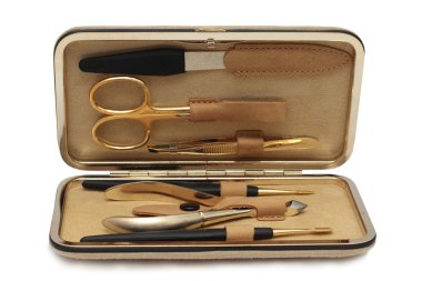 Manicure set - golden tools clipart