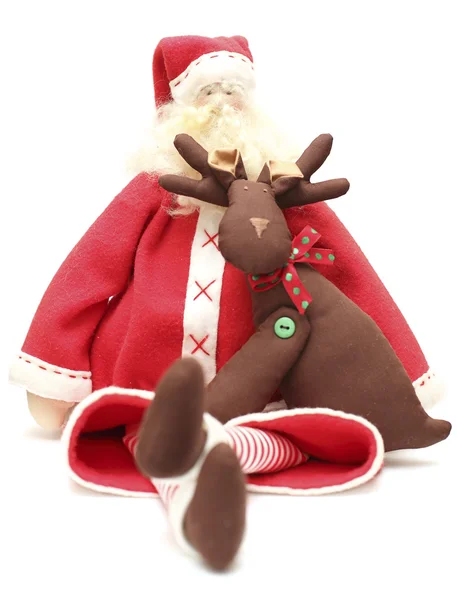 Santa och christmas renar isolerade — Stockfoto