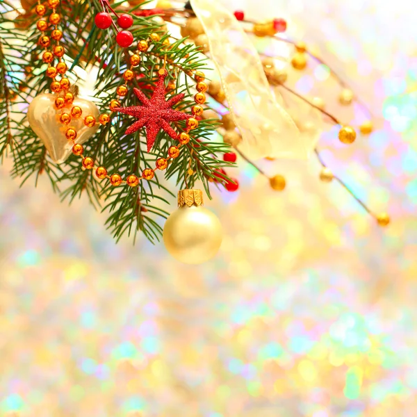Christmas background with blurred winter snow bokeh — Stockfoto