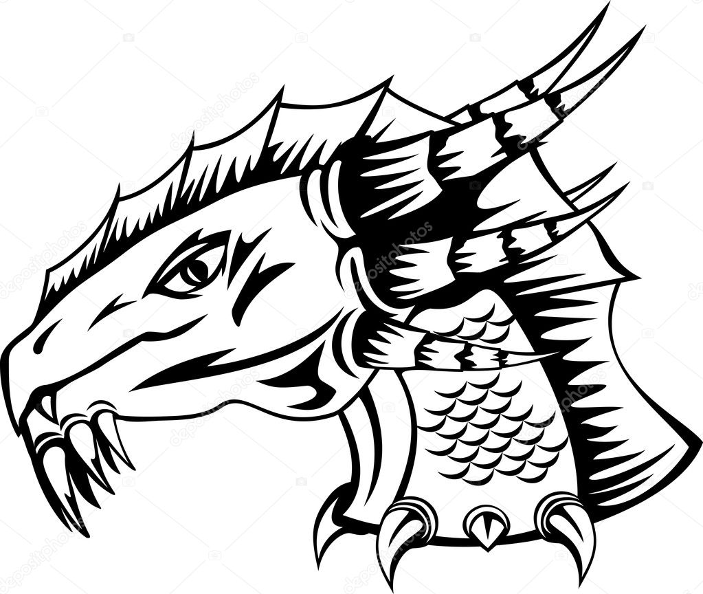 Dragon head — Stock Vector © SS1001 #7576381