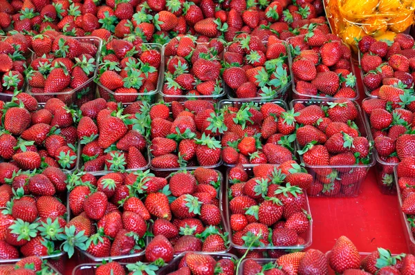 草莓果实背景 — 图库照片
