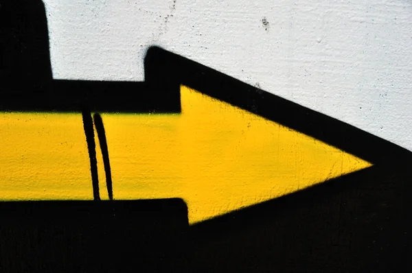 Sarı ok graffiti — Stok fotoğraf