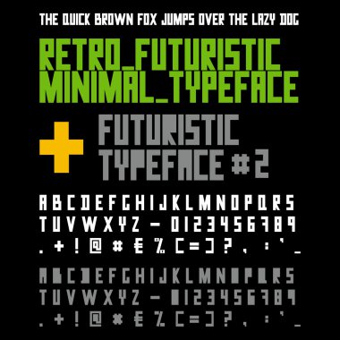 Futuristic bold font clipart