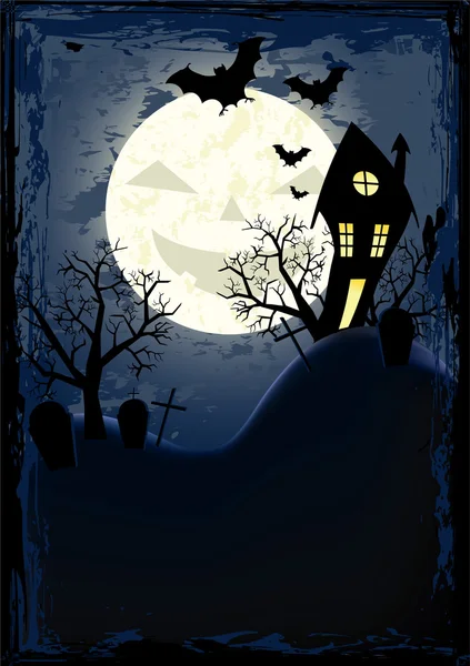 Гранж-плакат на Хэллоуин . — стоковый вектор