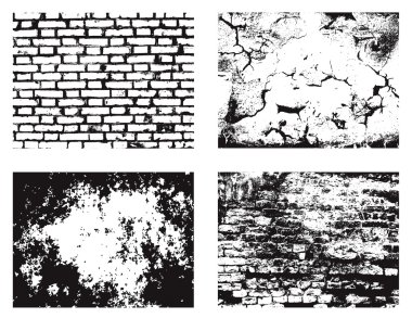 Grunge wall textures set clipart