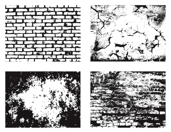 Grunge muur texturen set — Stockvector